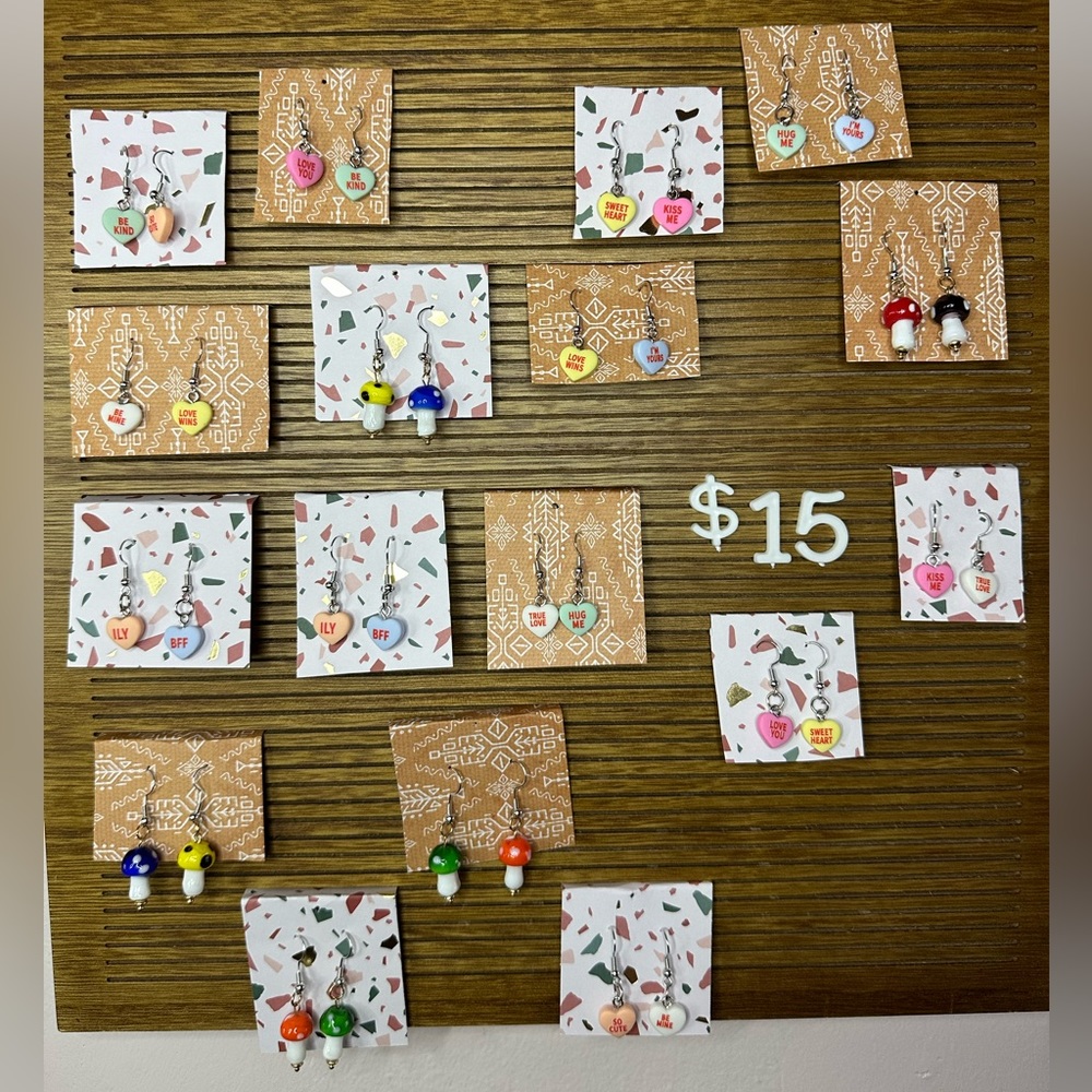 Handmade earrings 💕🍄